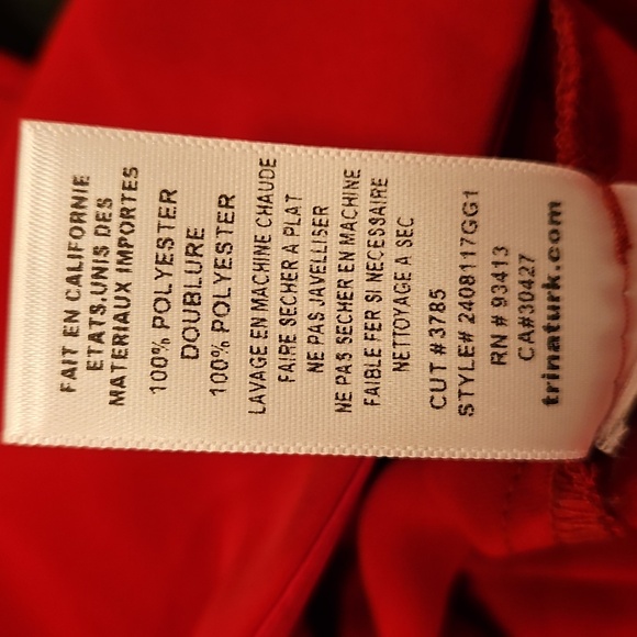 💕TRINA TURK💕 Draped High-Low Concourse Blouse ~ Reina Red Medium NWOT - Picture 11 of 11